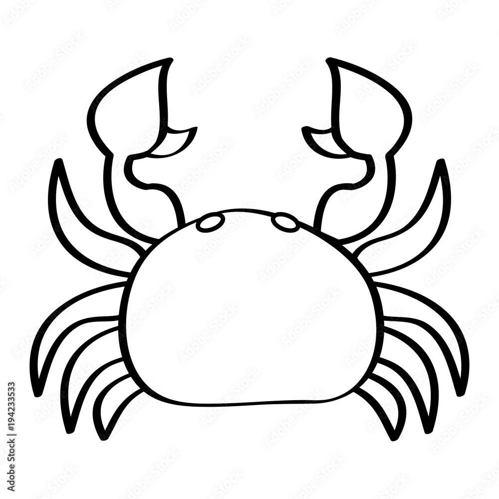 sea wild life crab marine animal image vector illustration outline design  Stock Vector | Adobe Stock