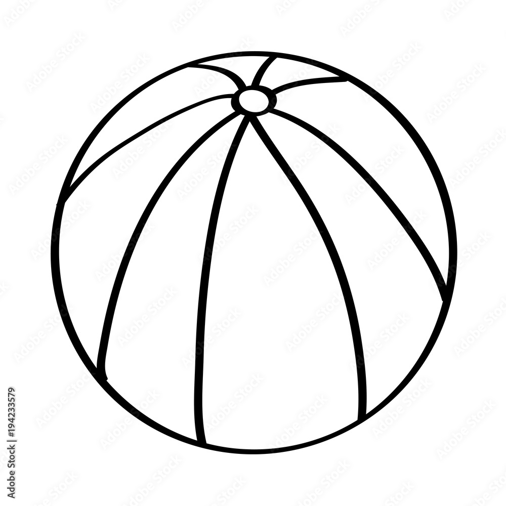 beach ball rubber toy play image vector illustration outline design beach ball rubber toy play image vector illustration outline design