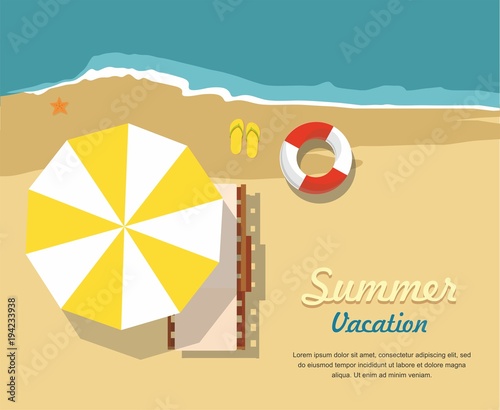 Chaise lounge and umbrella. Summer Sale Web banner	