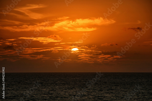 Beautiful sunset on the Atlantic Ocean.