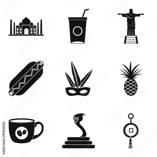 New frontier icons set, simple style