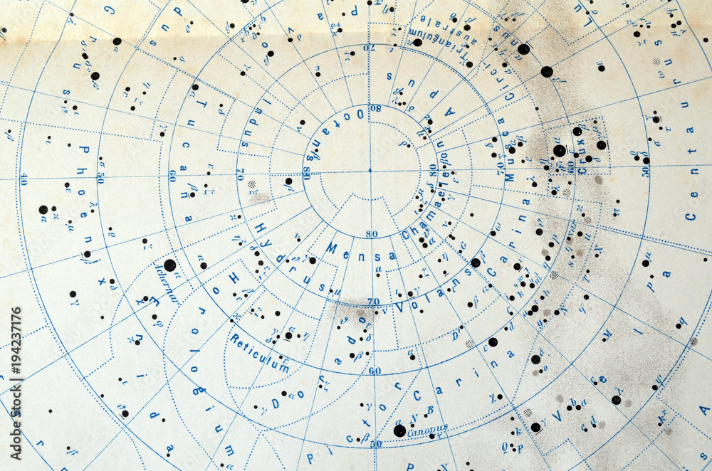 Fototapeta premium Constellations.German map 1908
