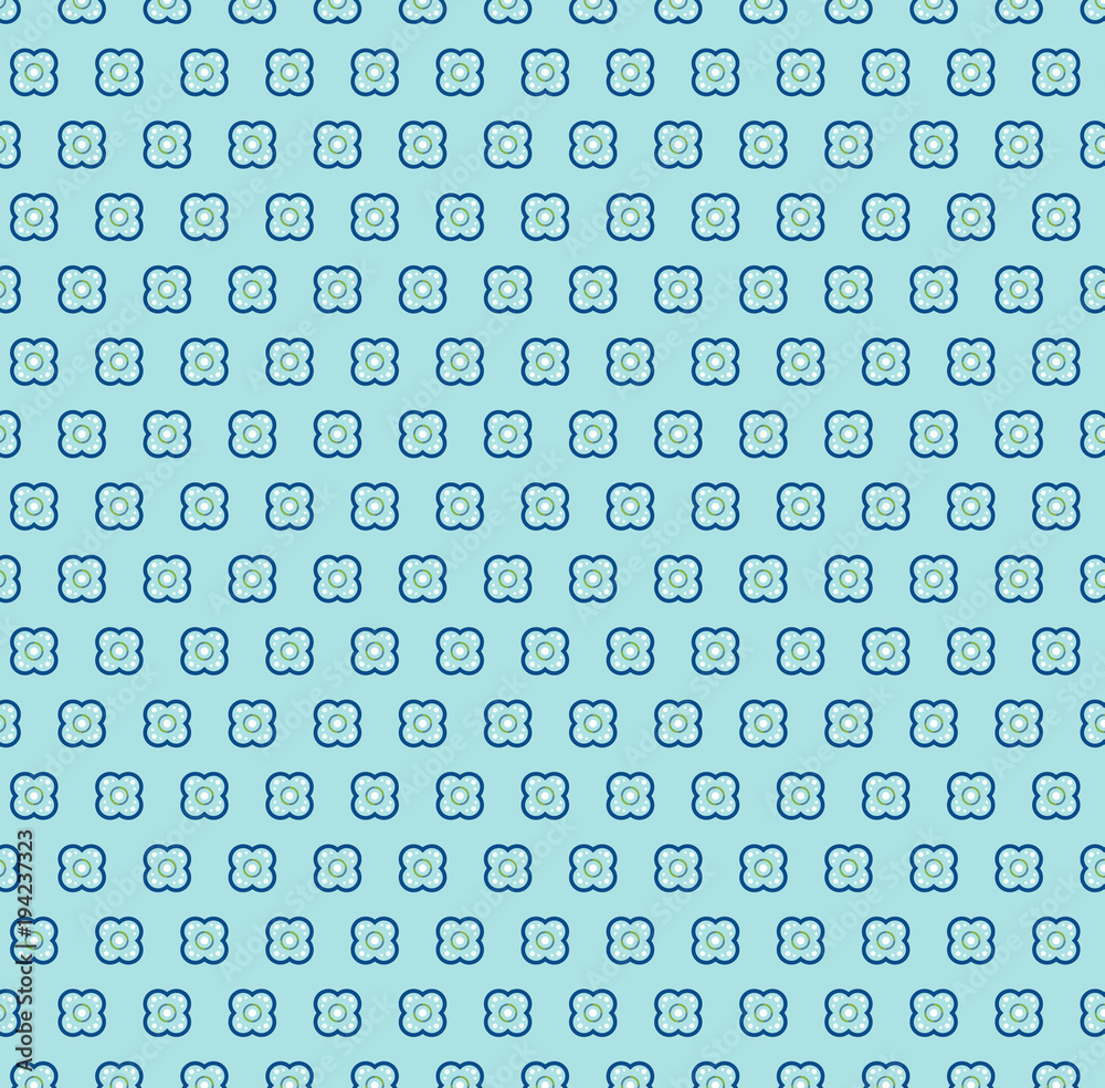 Symbol flower pattern repeat on blue background. Symbol flower pattern repeat on blue background.