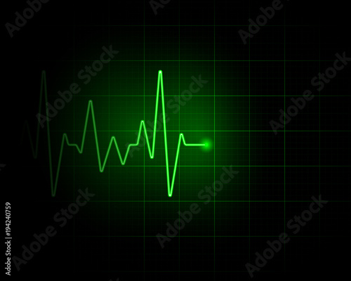 Abstract green pulse backdrop illustration. Medical background
