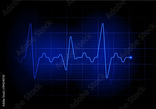 Blue futuristic heartbeat line background. Earthquake sign illustration