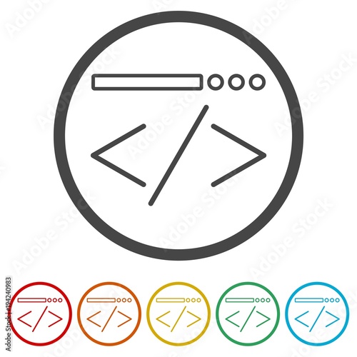 Free Download Coding icon, 6 Colors Included - GFXLoad