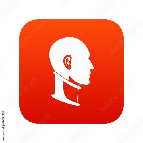 Cervical collar icon digital red
