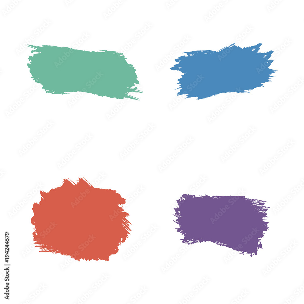 Paint brush spots, highlighter lines or felt-tip pen marker horizontal blobs.