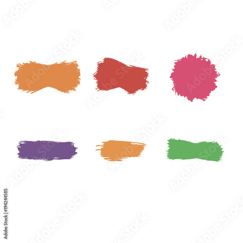 Paint brush spots, highlighter lines or felt-tip pen marker horizontal blobs.