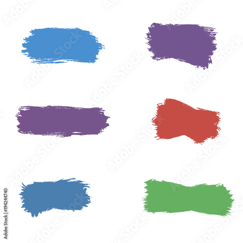 Paint brush spots, highlighter lines or felt-tip pen marker horizontal blobs.