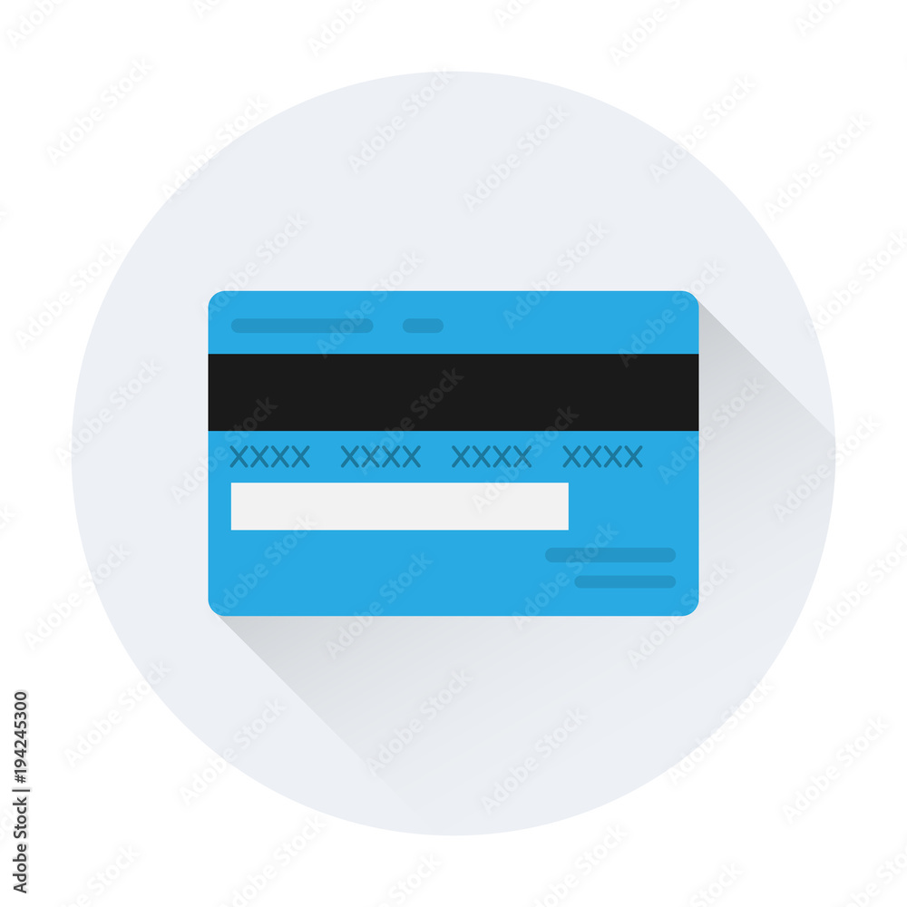 Credit card icon flat