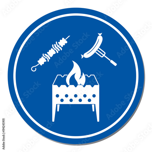 Brazier, kebab and sausage icon