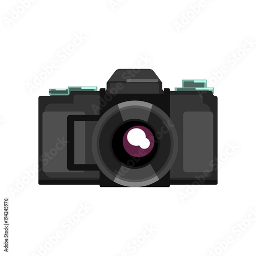 Black camera vector Illustration on a white background