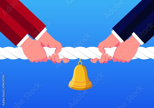 Tug of war between businessmen