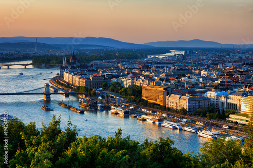 City Of Budapest Sunset Cityscape