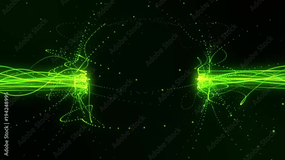 Green Flowing Lines in a Magnetic Field Loopable Motion Background