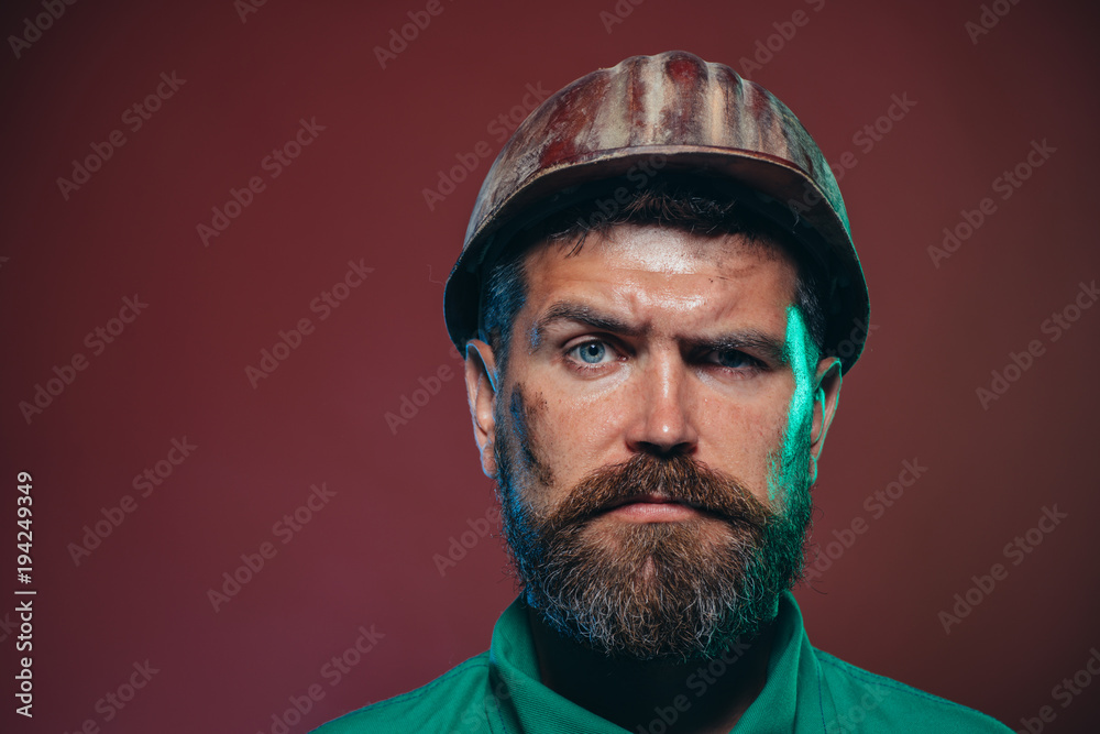 Man builder. Business, building, industry, technology - builder concept. Builder in protective clothing and helmet. Male builder. Copy space for yours advertise. Man builder. Business, building, industry, technology - builder concept. Builder in protective clothing and helmet. Male builder. Copy space for yours advertise.