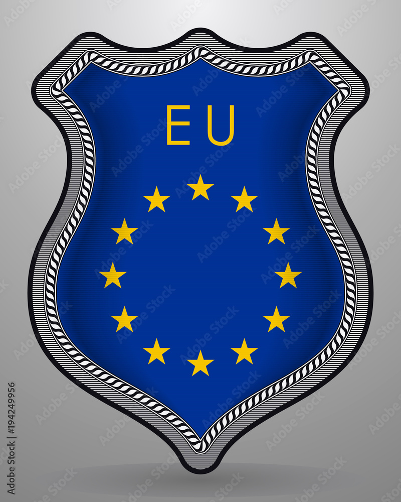 Naklejka premium Flag of European Union. Vector Badge and Icon