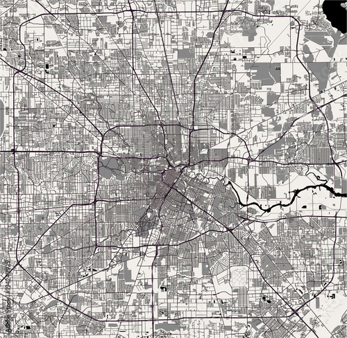 vector map of the city of Houston, U.S. state of Texas, USA