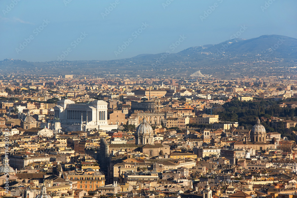 Aerial view of the Rome and Vatican city