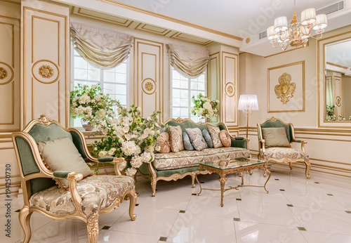 Luxury classic living room interior