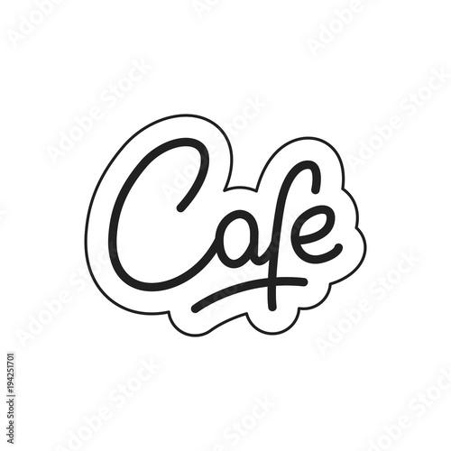 Cafe. Cafe lettering. Cafe label badge emblem sticker