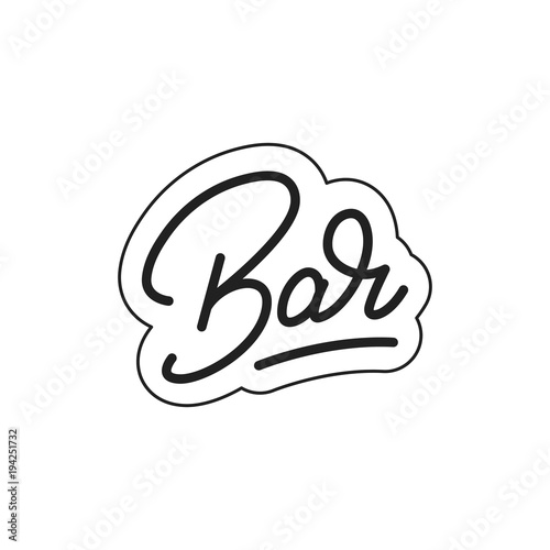 Bar . Bar lettering. Bar label badge emblem sticker