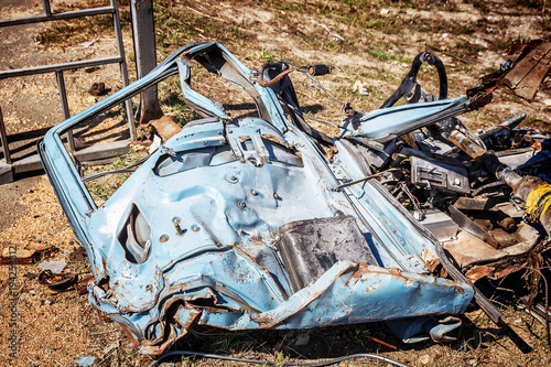 car wreckage after car accidentcar accident photo