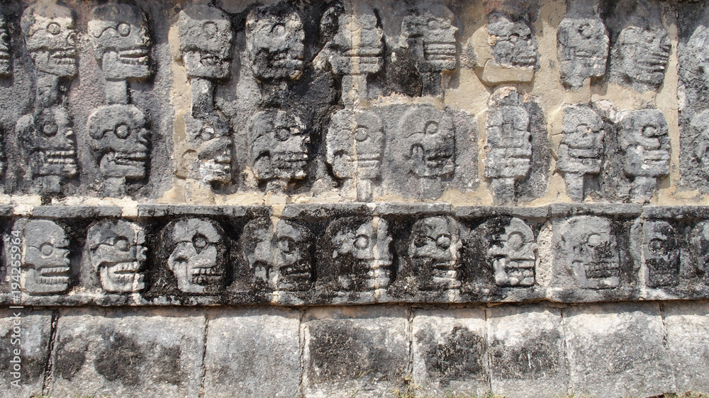 Mayan Skull Pattern, Chichen Itza, Mexico Mayan Skull Pattern, Chichen Itza, Mexico