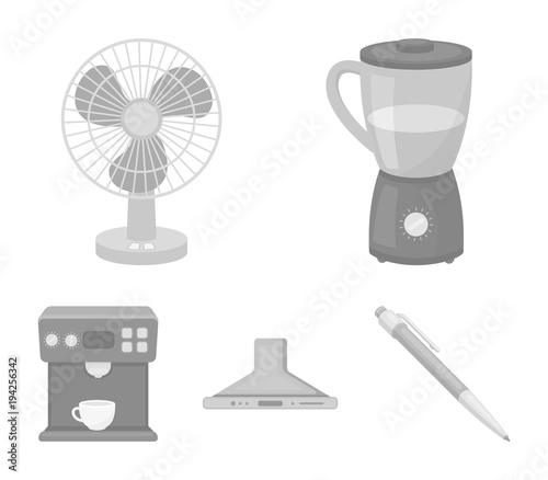 Blender, extractor and other equipment.Household set collection icons in monochrome style vector symbol stock illustration web.