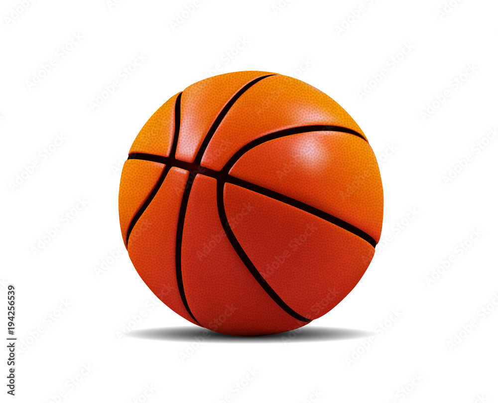 Vector Basketball ball isolated on a white background. Realistic Fitness symbol