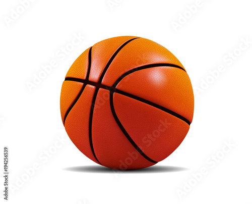 Vector Basketball ball isolated on a white background. Realistic Fitness symbol photo