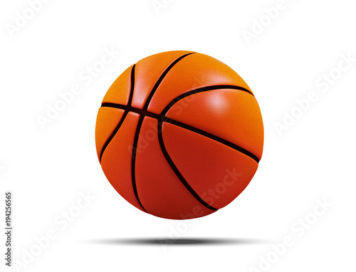Vector Basketball ball isolated on a white background. Realistic 3d Fitness symbol photo