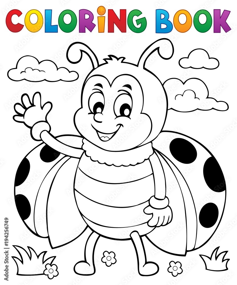 Naklejka premium Coloring book ladybug theme 5