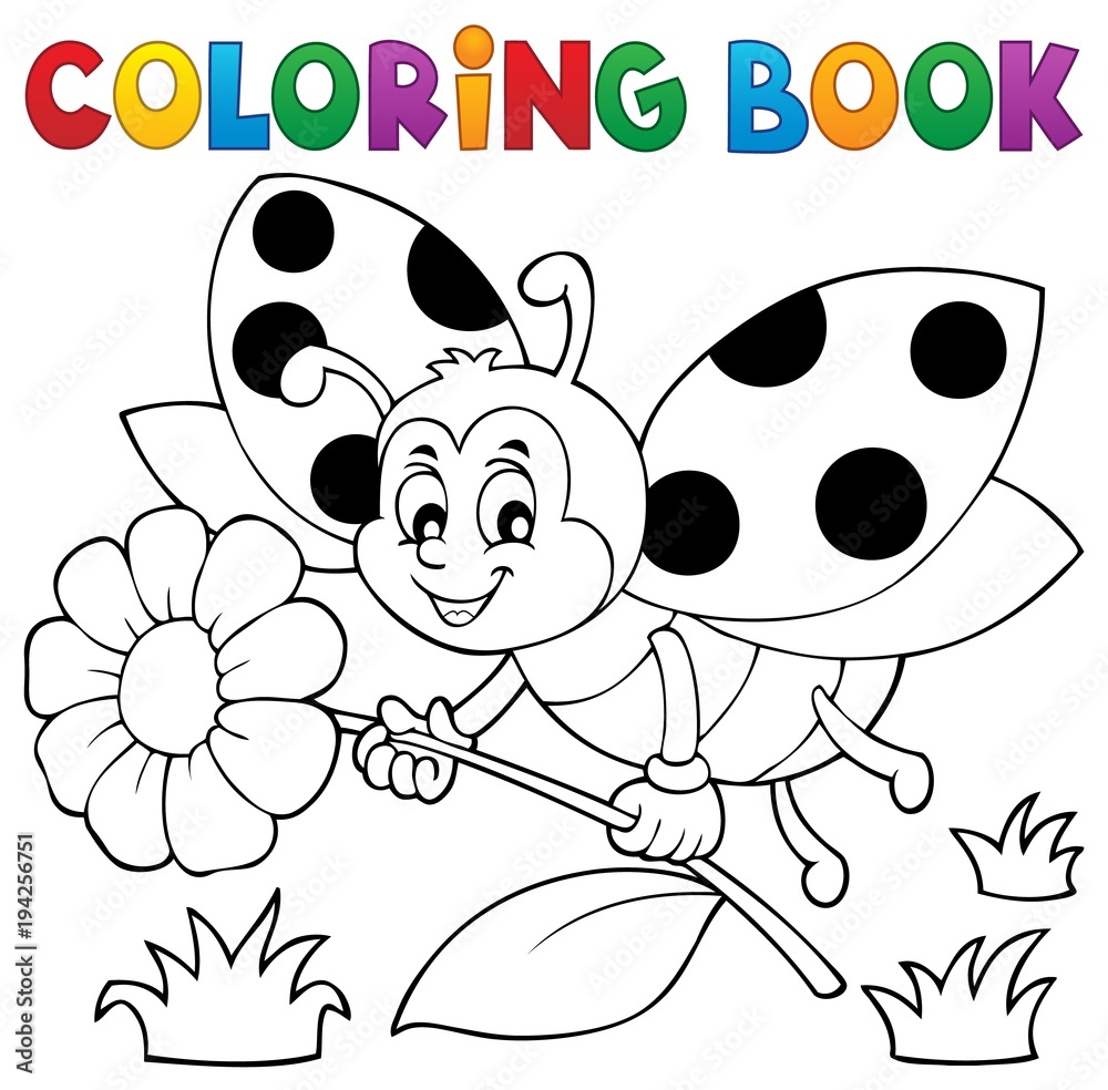 Fototapeta premium Coloring book ladybug theme 4