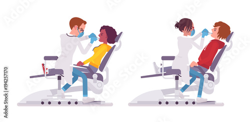 Male and female dentist doctor
