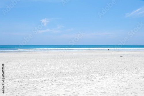 Beach, sea ,and blue sky.beautiful nature background in summer. © thanin