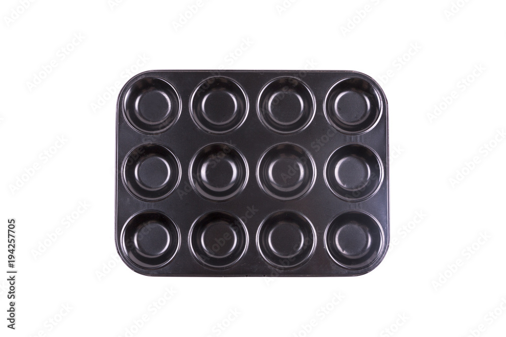Black baking pan isolated on white background. Black baking pan isolated on white background.