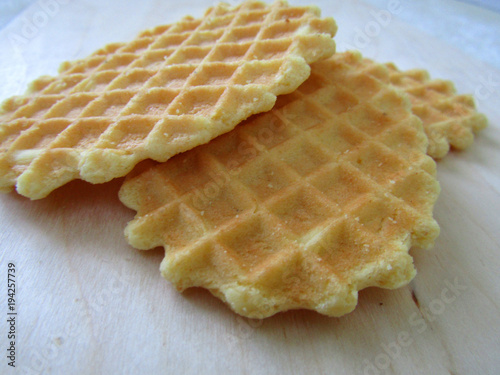 Delicious waffle biscuit