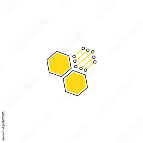 Honey production technology concept with honeycomb and circuits