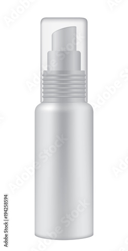 Cosmetic bottle on white background