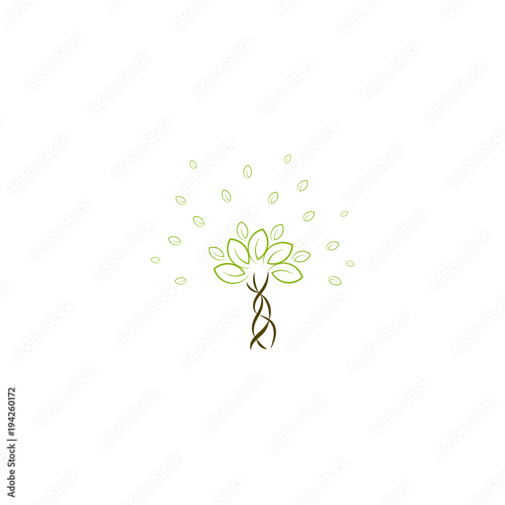 Green tree logo, icon vector design element, bio, eco concept
