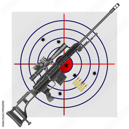 sniper rifle, cartridges, target