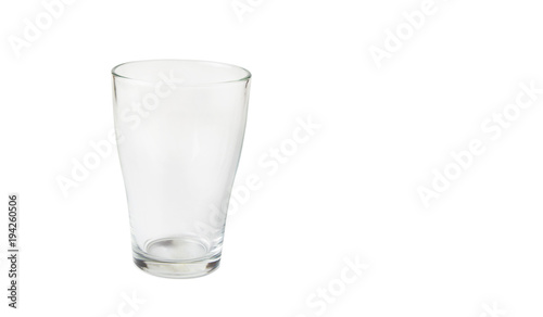 Empty glass for drink on the white background
