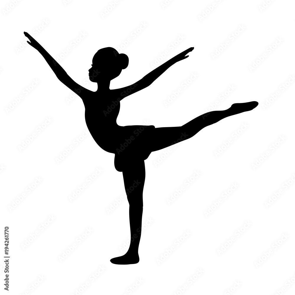 Fototapeta premium Girl gymnastic sport silhouette sportswoman