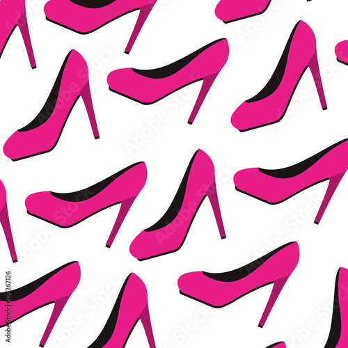 high heel shoe pattern background vector illustration design