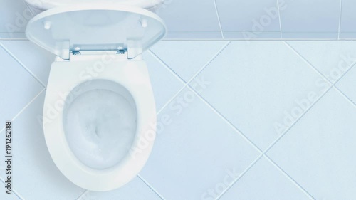 Toilet in the bathroom. View from above.