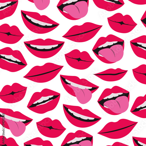sensuality lips with tongue out pattern background vector illustration design