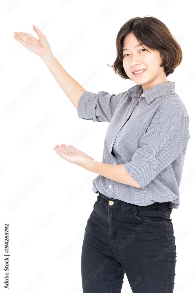 Close up female short hair with shirt Close up female short hair with shirt
