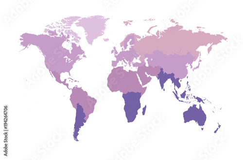 Ultra violet world map modern design 2018